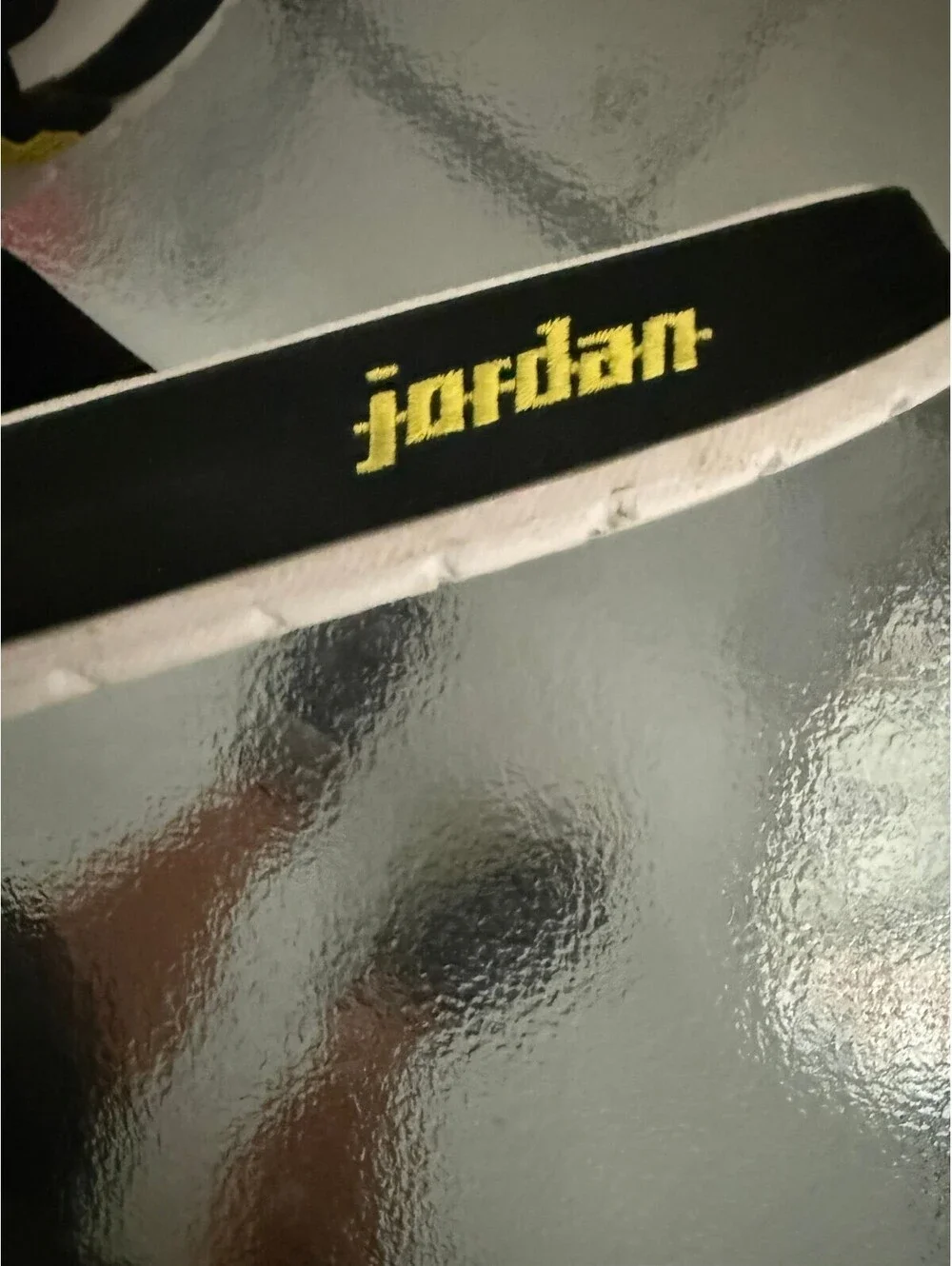 Jordan Yellow and Black Adjustable Slide Sandals Size 10